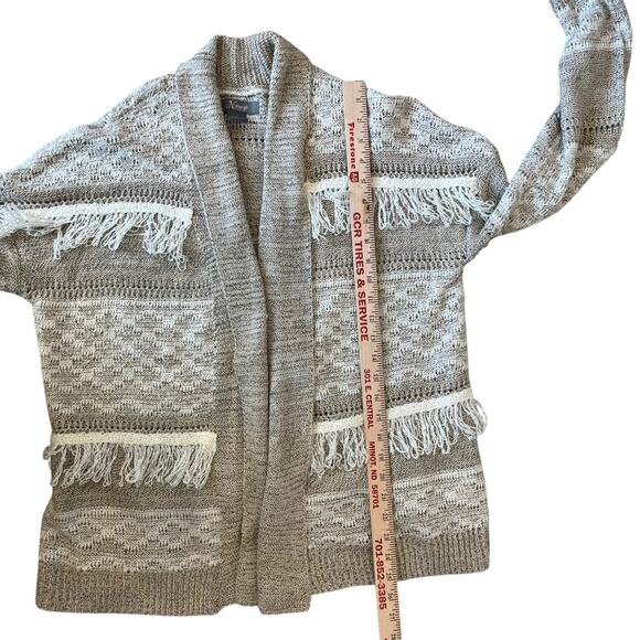 Natural Reflections Cardigan Women's Size XL Beige Neutral Fringe Boho Coastal - Picture 8 of 12